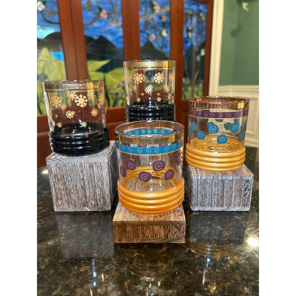 Vintage Sakura Sango MCM Lowball Glasses.